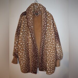 Brown and Cream Women's Jacket